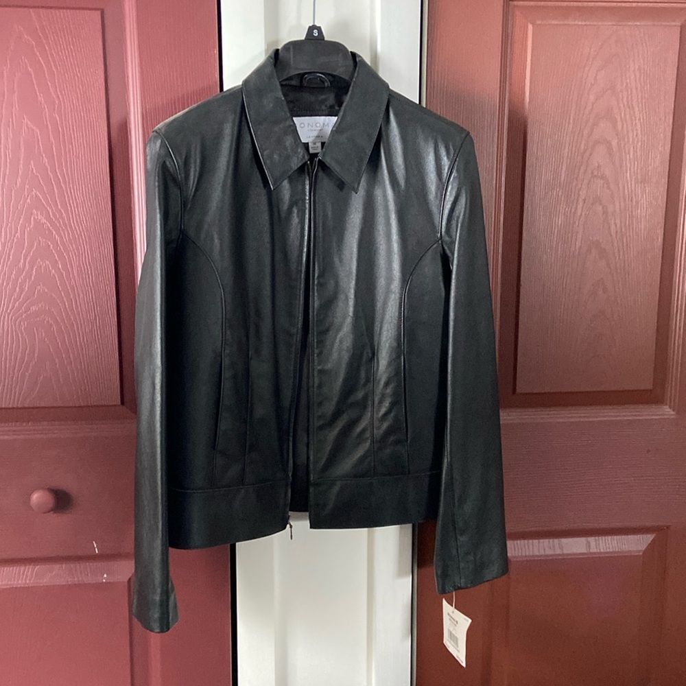 NWT Ladies Black Leather Jacket